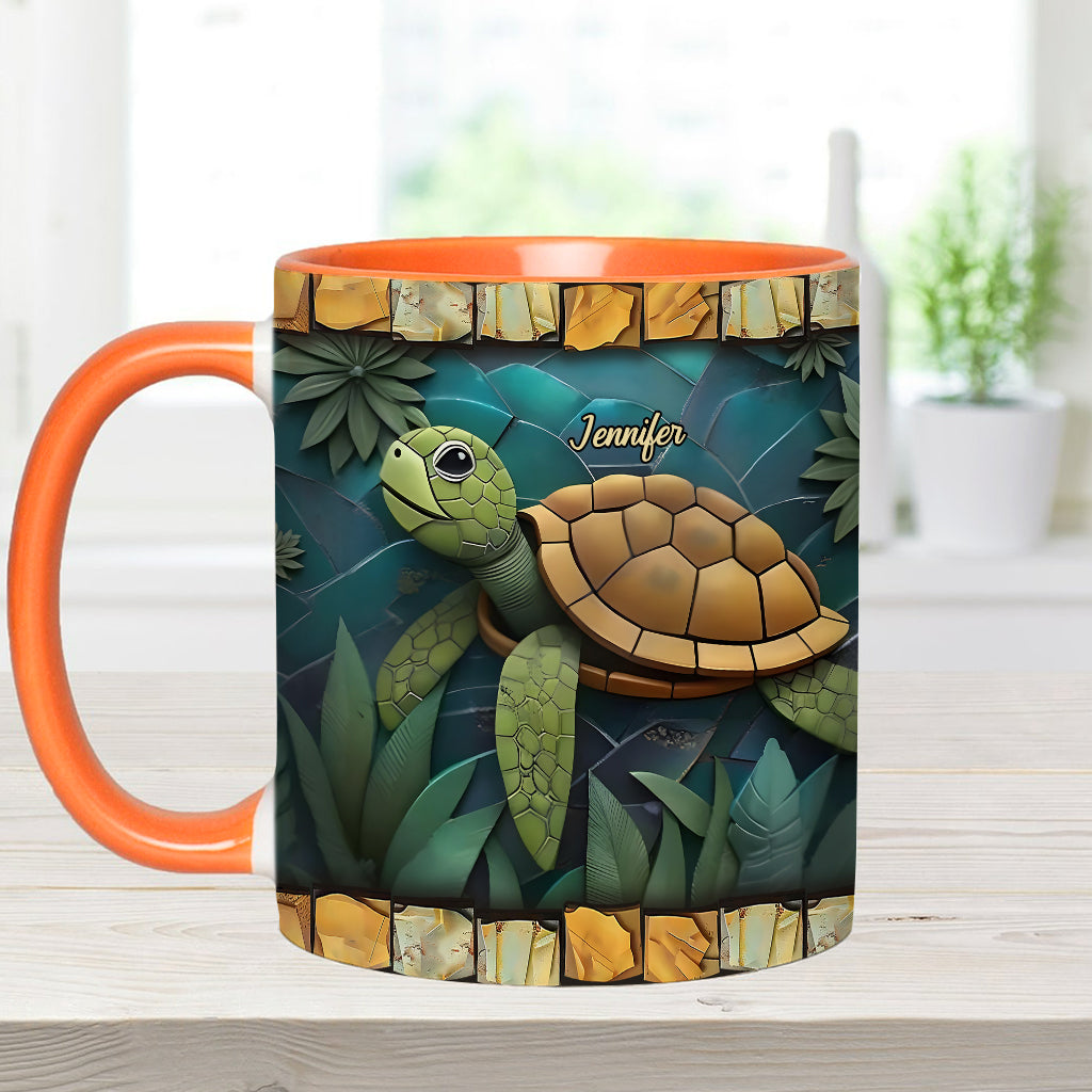 Adorable Turtle - Personalized Turtle Accent Mug