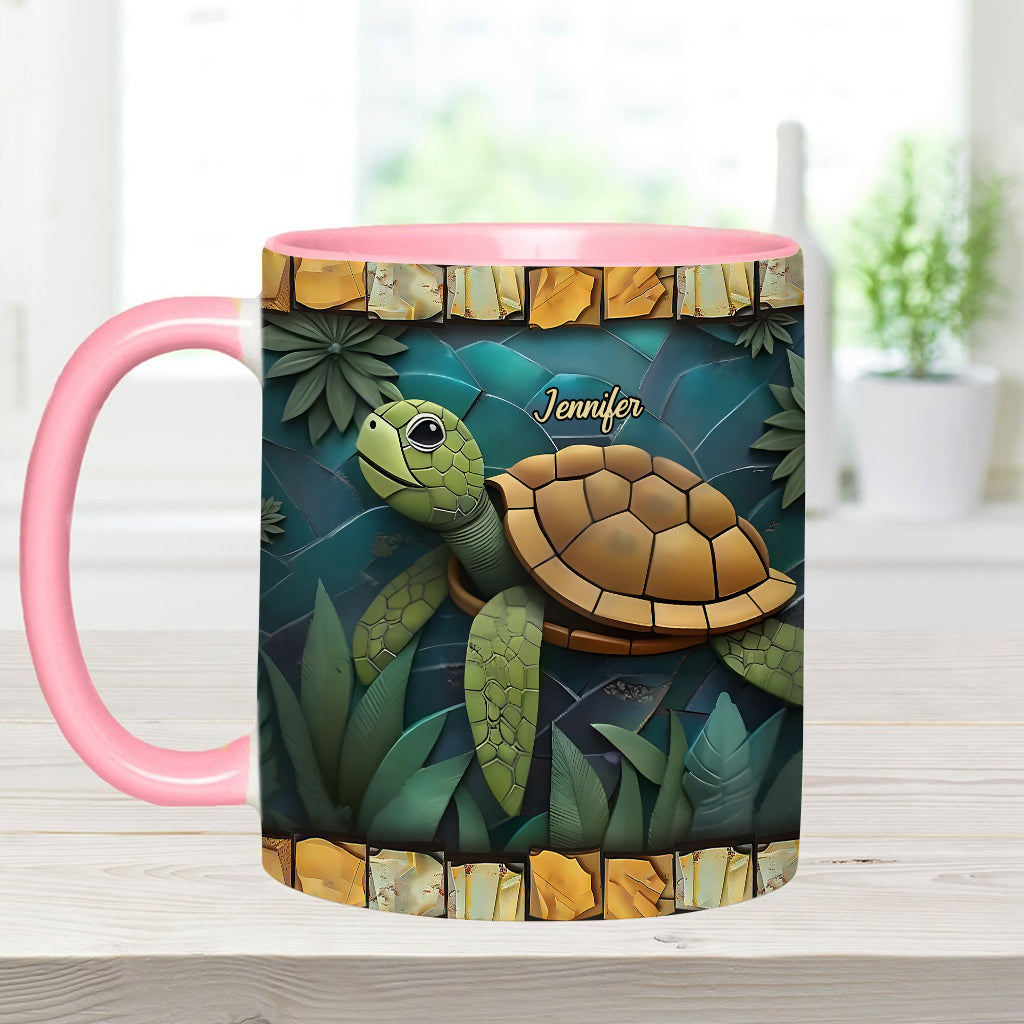 Adorable Turtle - Personalized Turtle Accent Mug
