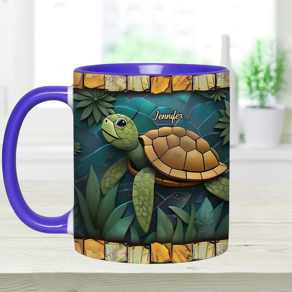 Adorable Turtle - Personalized Turtle Accent Mug
