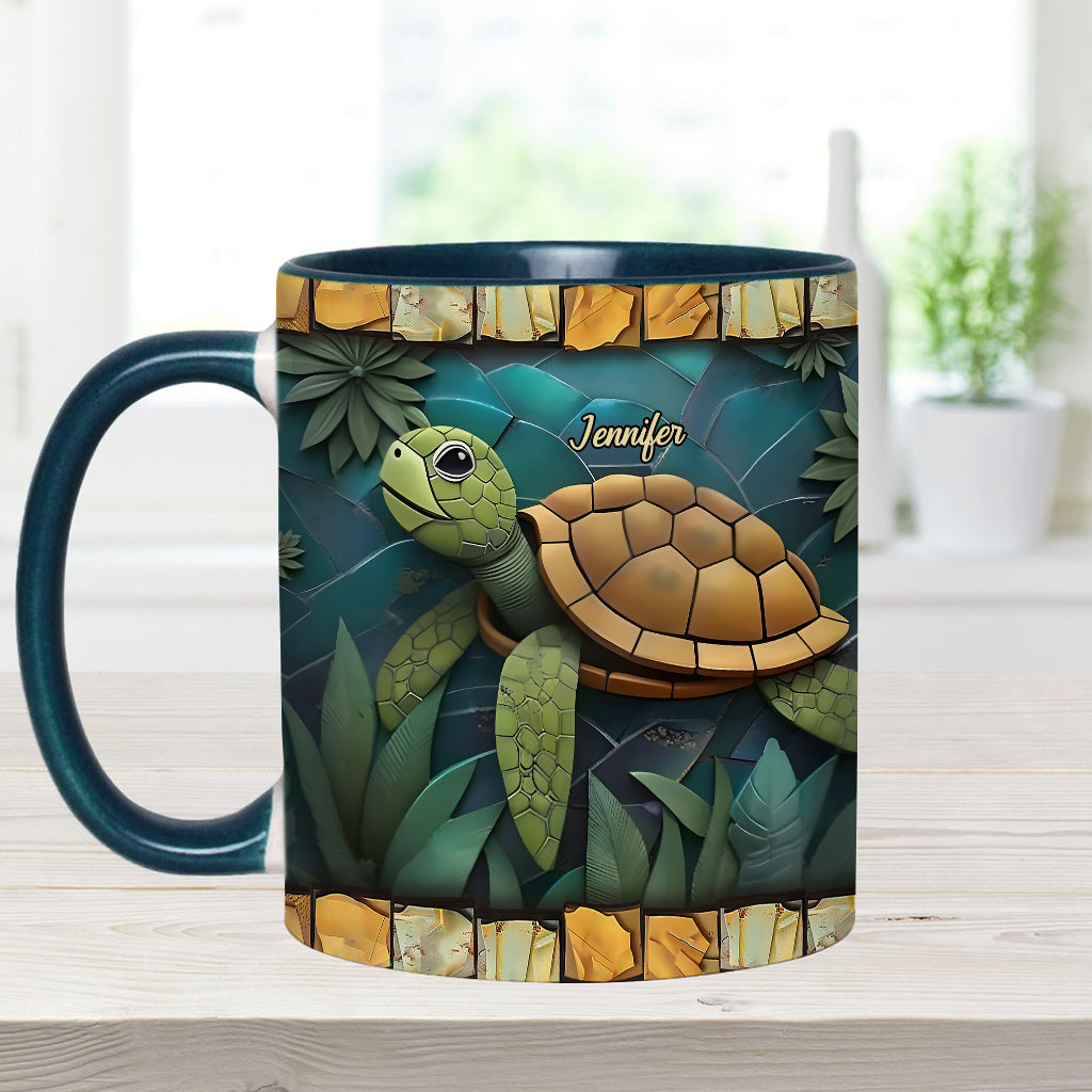 Adorable Turtle - Personalized Turtle Accent Mug