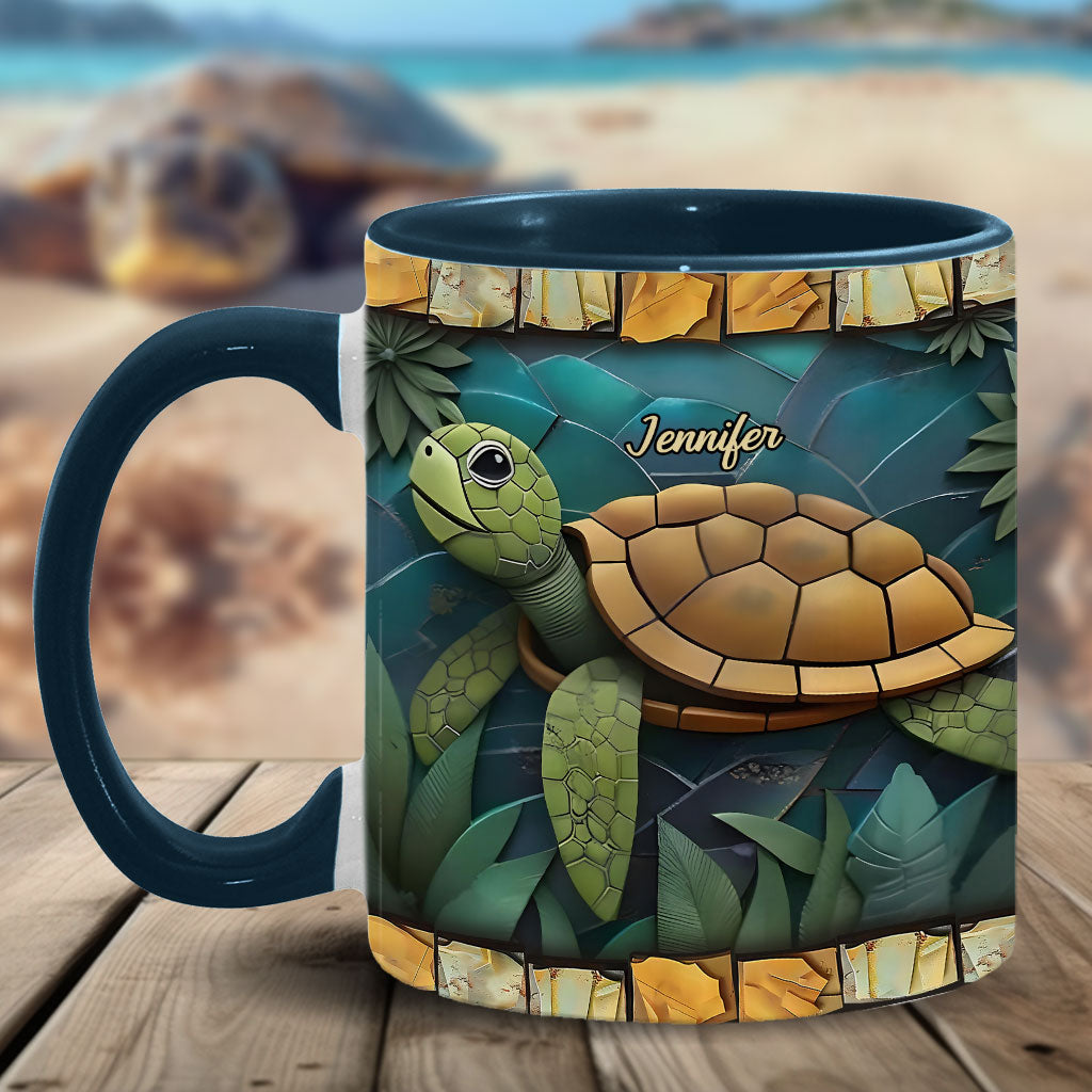 Adorable Turtle - Personalized Turtle Accent Mug