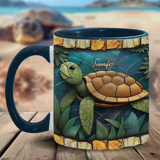 Adorable Turtle - Personalized Turtle Accent Mug
