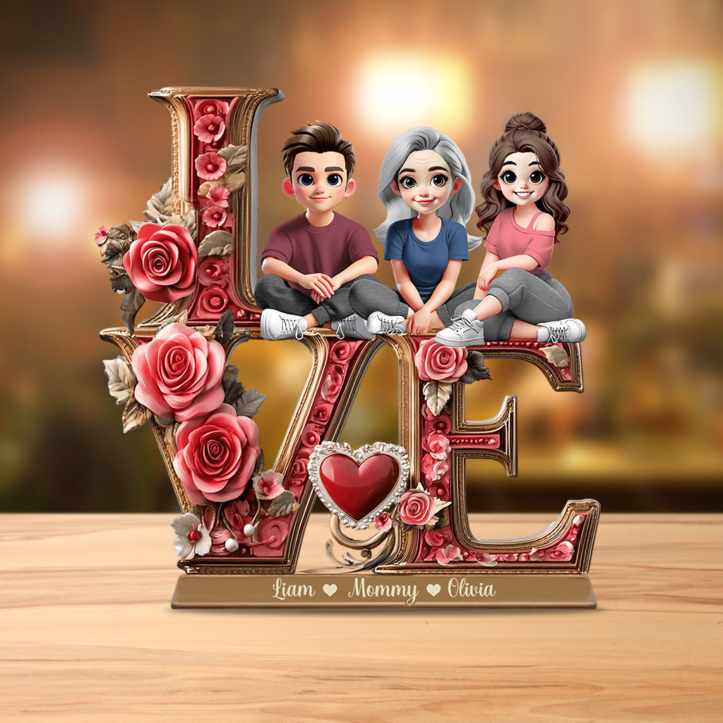 Liebe Mama – Personalisierte Acrylplakette in individueller Form für die Mutter