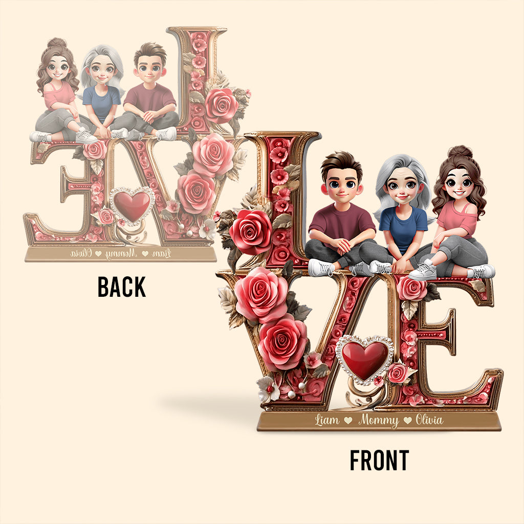 Liebe Mama – Personalisierte Acrylplakette in individueller Form für die Mutter