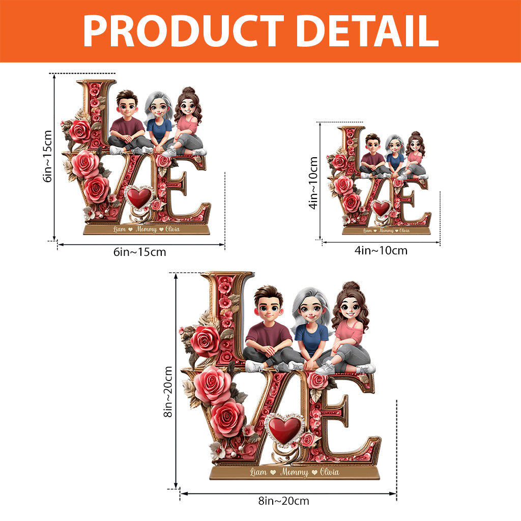 Liebe Mama – Personalisierte Acrylplakette in individueller Form für die Mutter