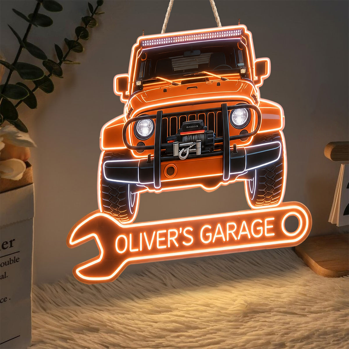 Meine Garage - Personalisierte LED-Licht-Acryl-Schild für Auto-Liebhaber