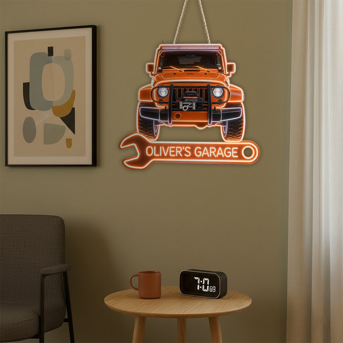 Meine Garage - Personalisierte LED-Licht-Acryl-Schild für Auto-Liebhaber