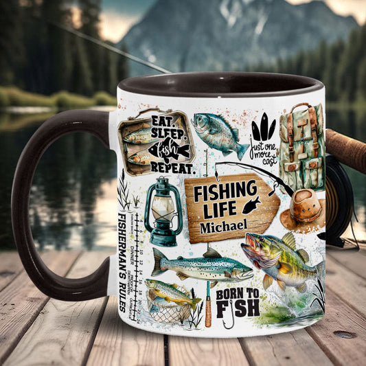 Just One More Cast - Personalized Fishing Accent Mug