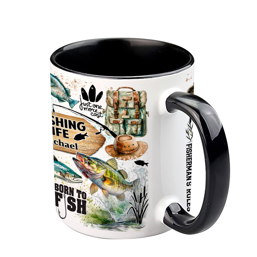 Just One More Cast - Personalized Fishing Accent Mug