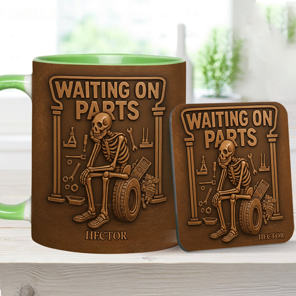 Waiting On Parts - Personalized Car Lover Accent Mug & Coaster