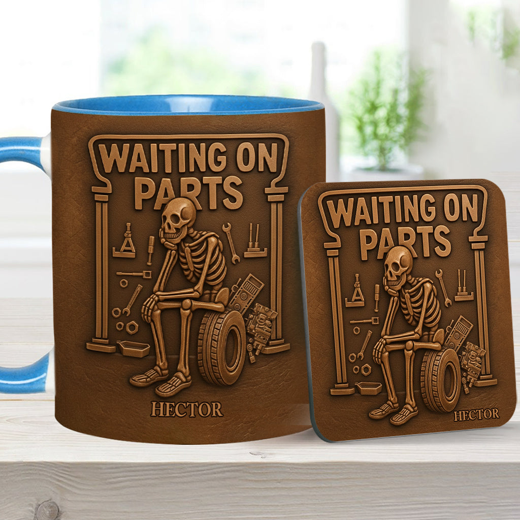 Waiting On Parts - Personalized Car Lover Accent Mug & Coaster