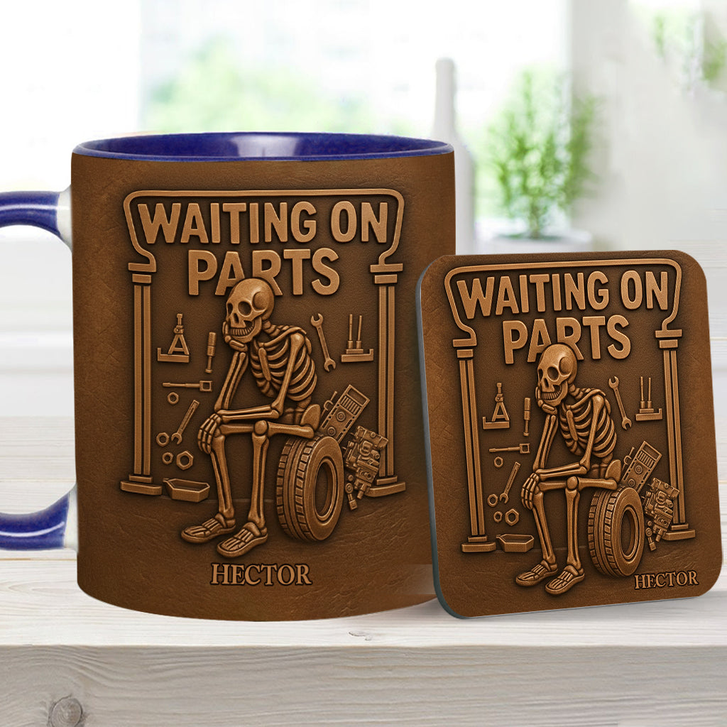 Waiting On Parts - Personalized Car Lover Accent Mug & Coaster