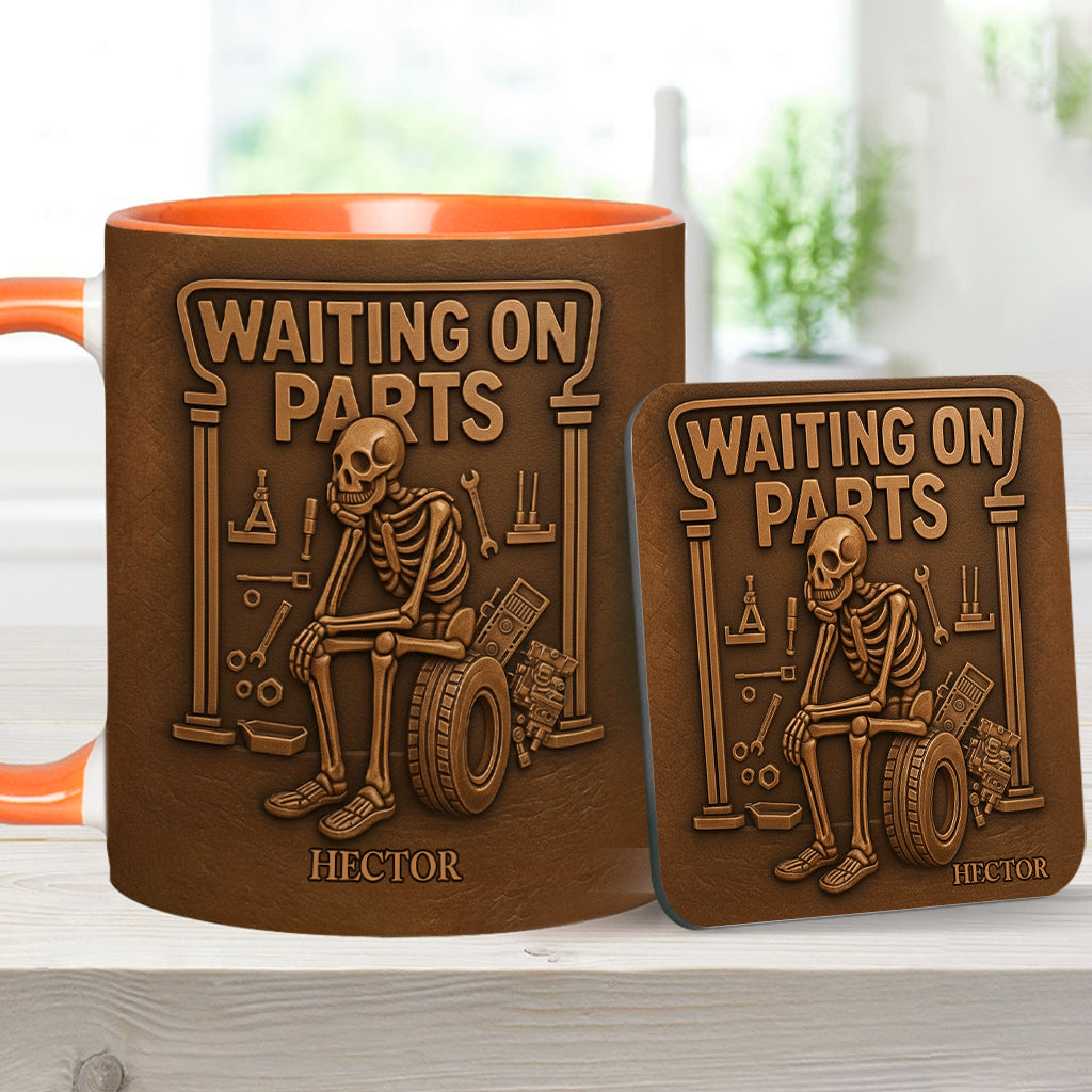 Waiting On Parts - Personalized Car Lover Accent Mug & Coaster