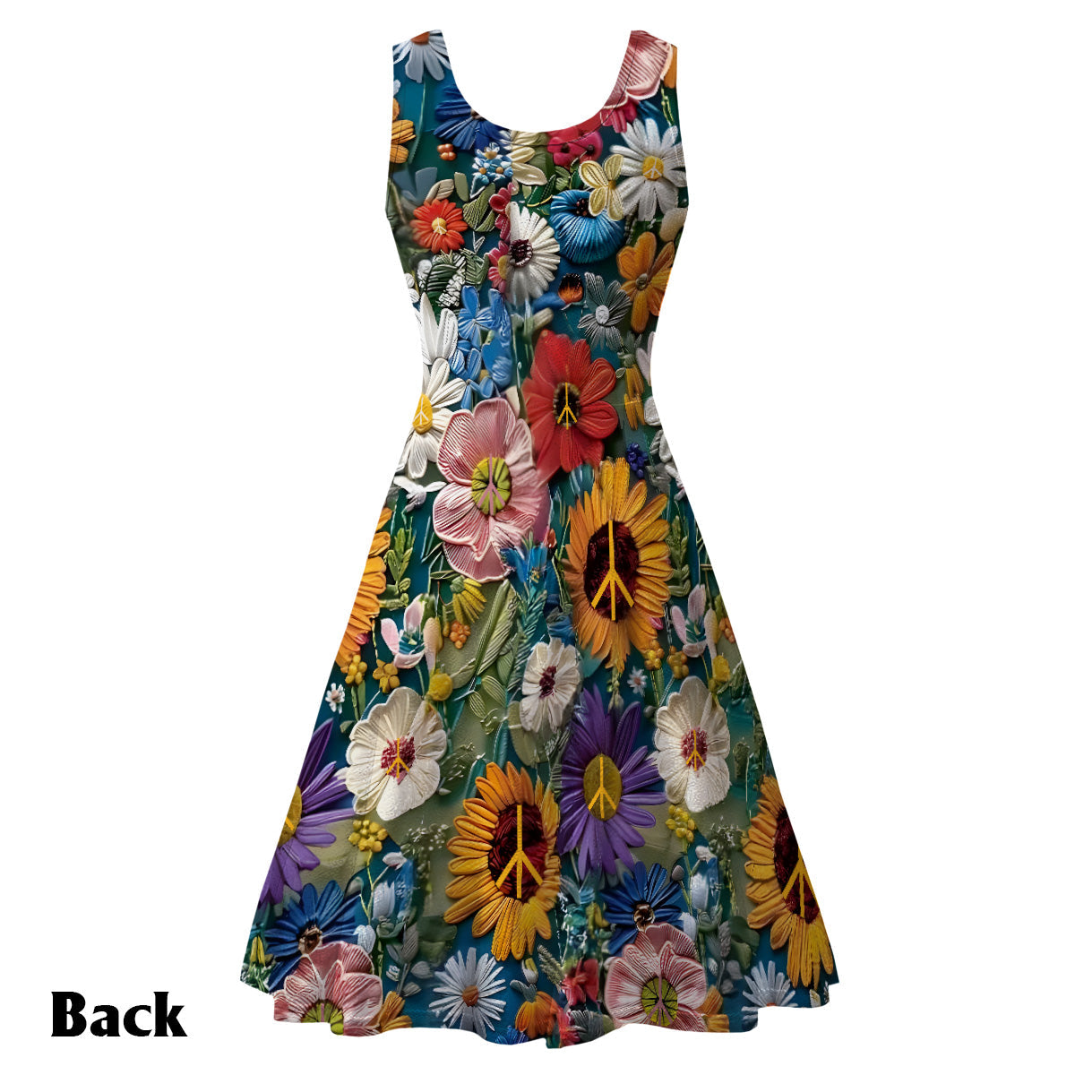 Du gehörst zu den Wildblumen – personalisiertes ärmelloses Hippie-Kleid