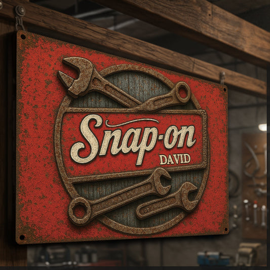 Snap-On - Personalisiertes rechteckiges Metallschild „Mechaniker“