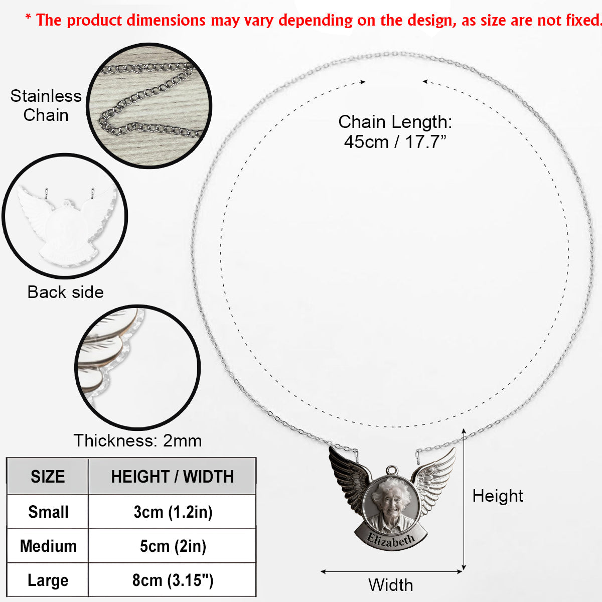 In liebevoller Erinnerung – Personalisierte Gedenk-Halskette mit Anhänger aus Acryl