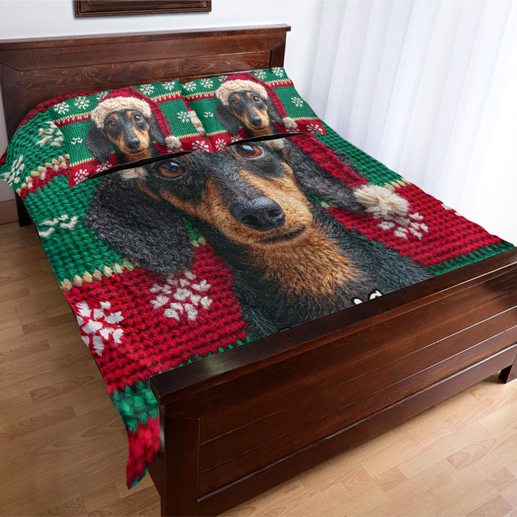 Weihnachtszeit – Personalisiertes Hundebett-Set