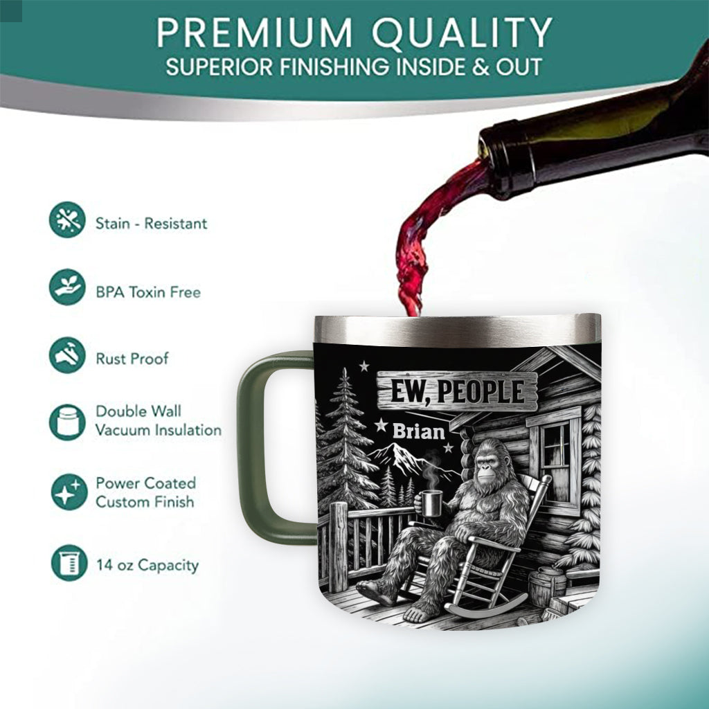 Igitt, Leute – Personalisierter isolierter Camping-Kaffeebecher/Reisebecher