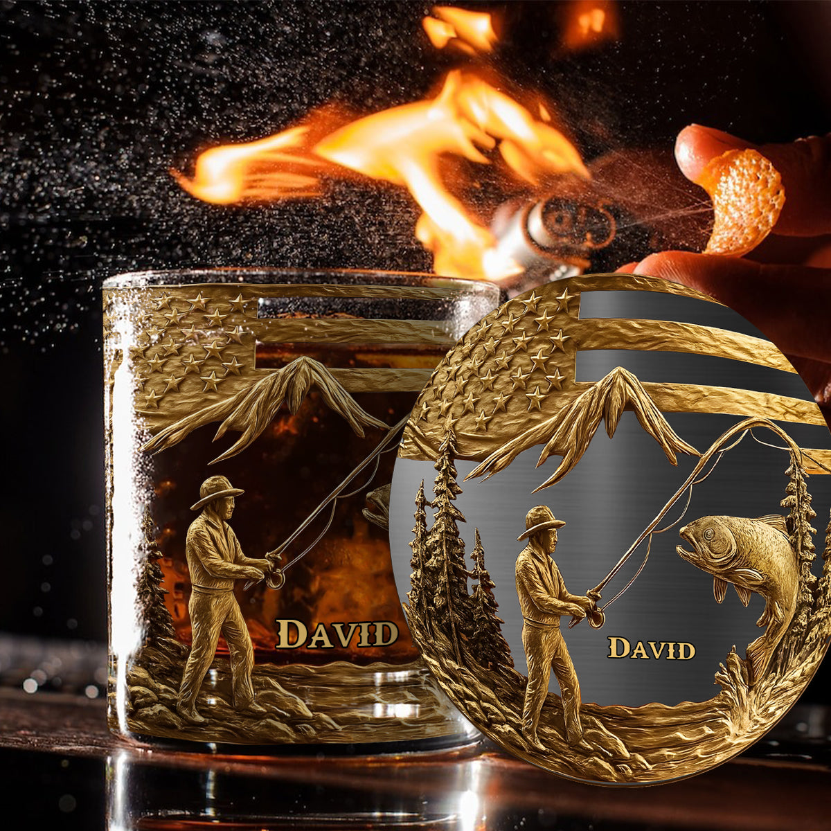 Angeln fürs Leben – personalisiertes Whiskyglas für Angler