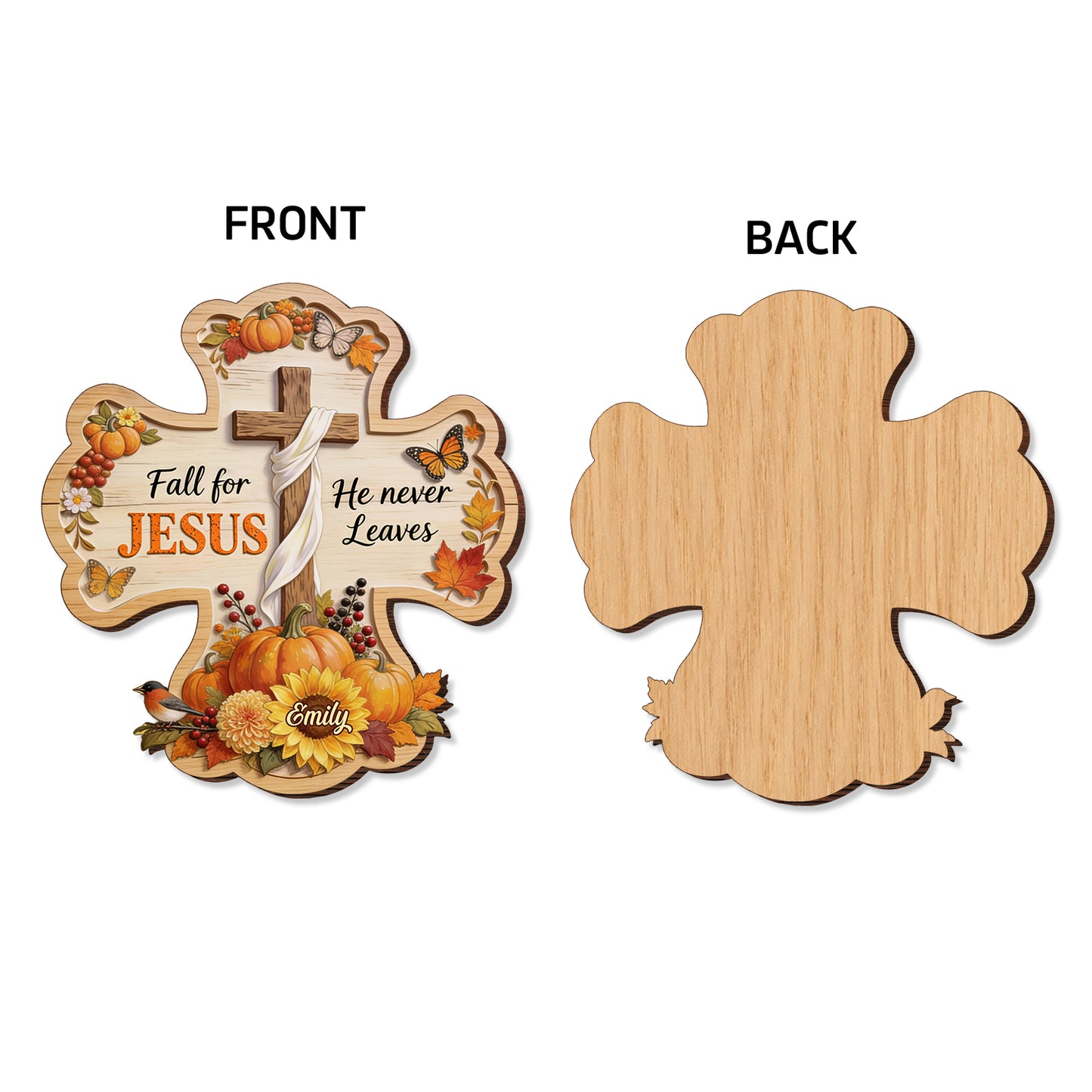 Fall For JESUS - Personalized Christian Wood Sign With Stake