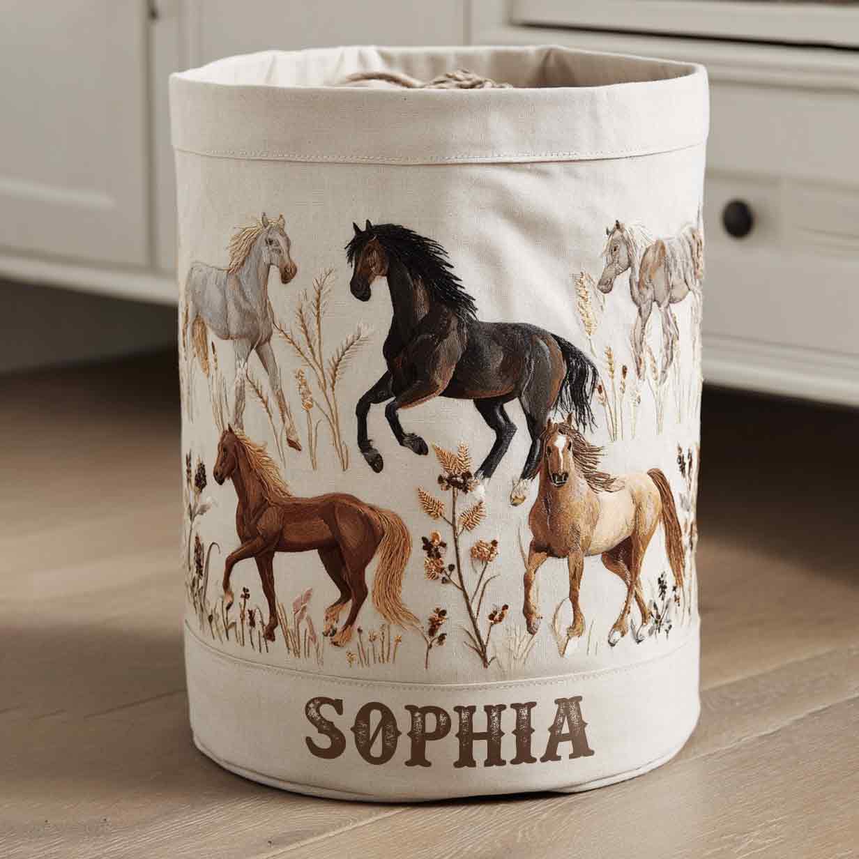 Love Horses - Personalized Horse Storage Basket