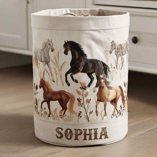 Love Horses - Personalized Horse Storage Basket