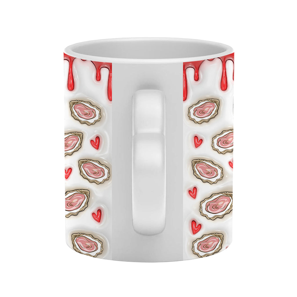 Moister Than An Oyster - Personalized Couple Heart Handle Mug