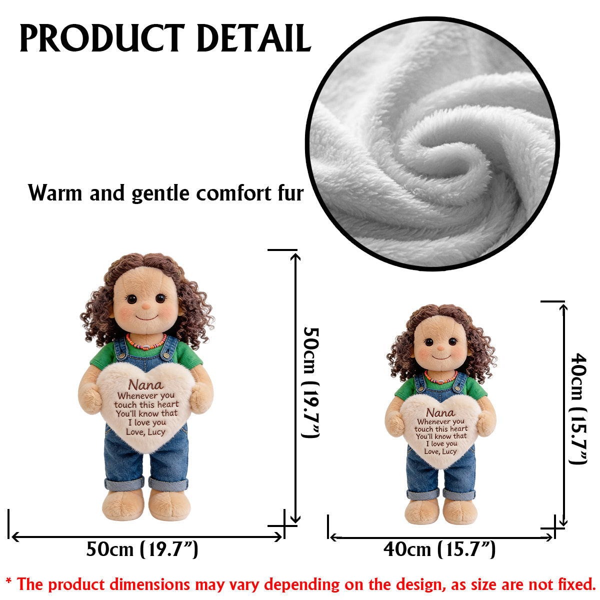Individuell gestaltbares Kissen in Form eines Oma-Motivs aus Kunstfell – nach Foto.