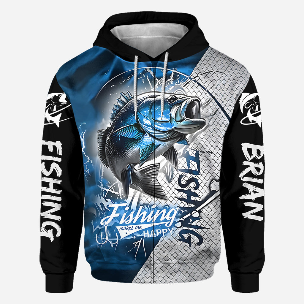 Fishing Make Me Happy - Personalized Fishing All Over Shirt