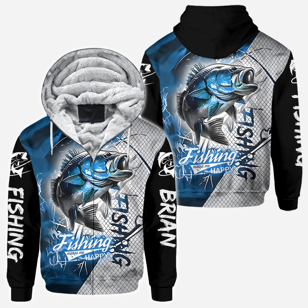 Fishing Make Me Happy - Personalized Fishing All Over Shirt