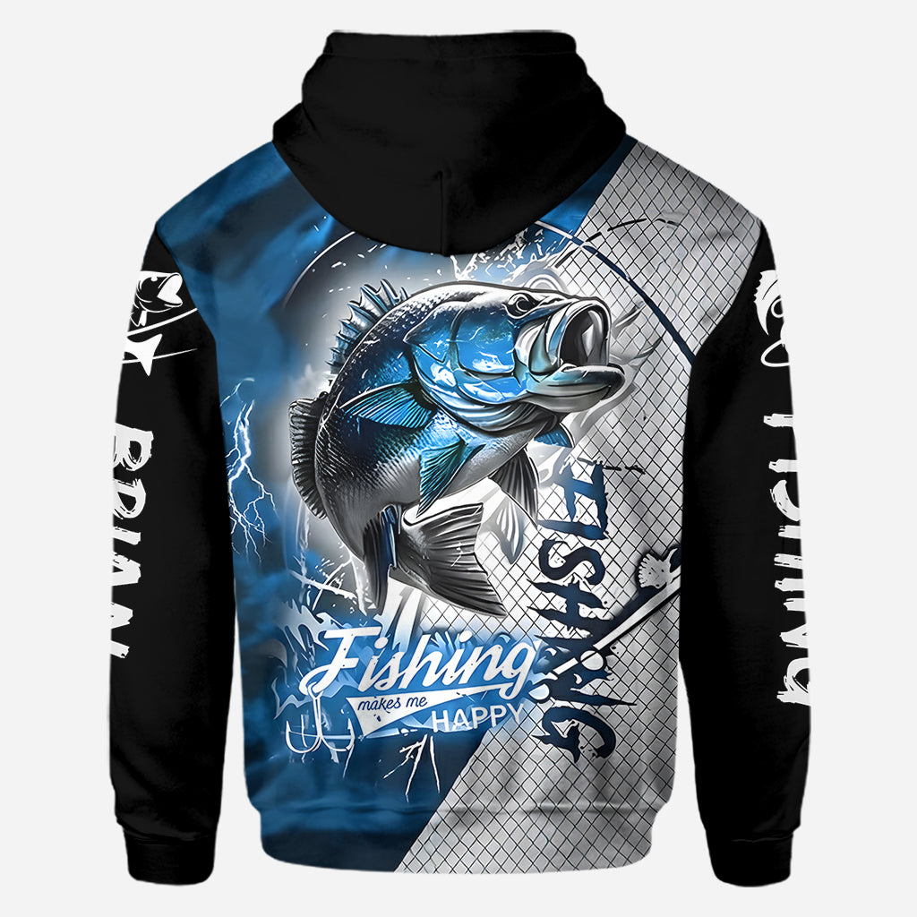 Fishing Make Me Happy - Personalized Fishing All Over Shirt