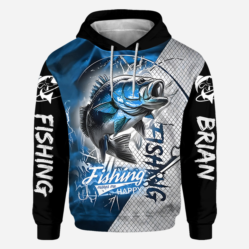 Fishing Make Me Happy - Personalized Fishing All Over Shirt