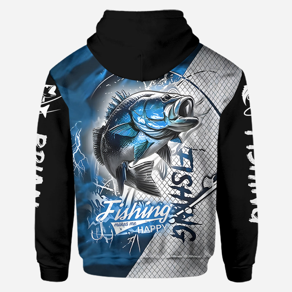 Fishing Make Me Happy - Personalized Fishing All Over Shirt