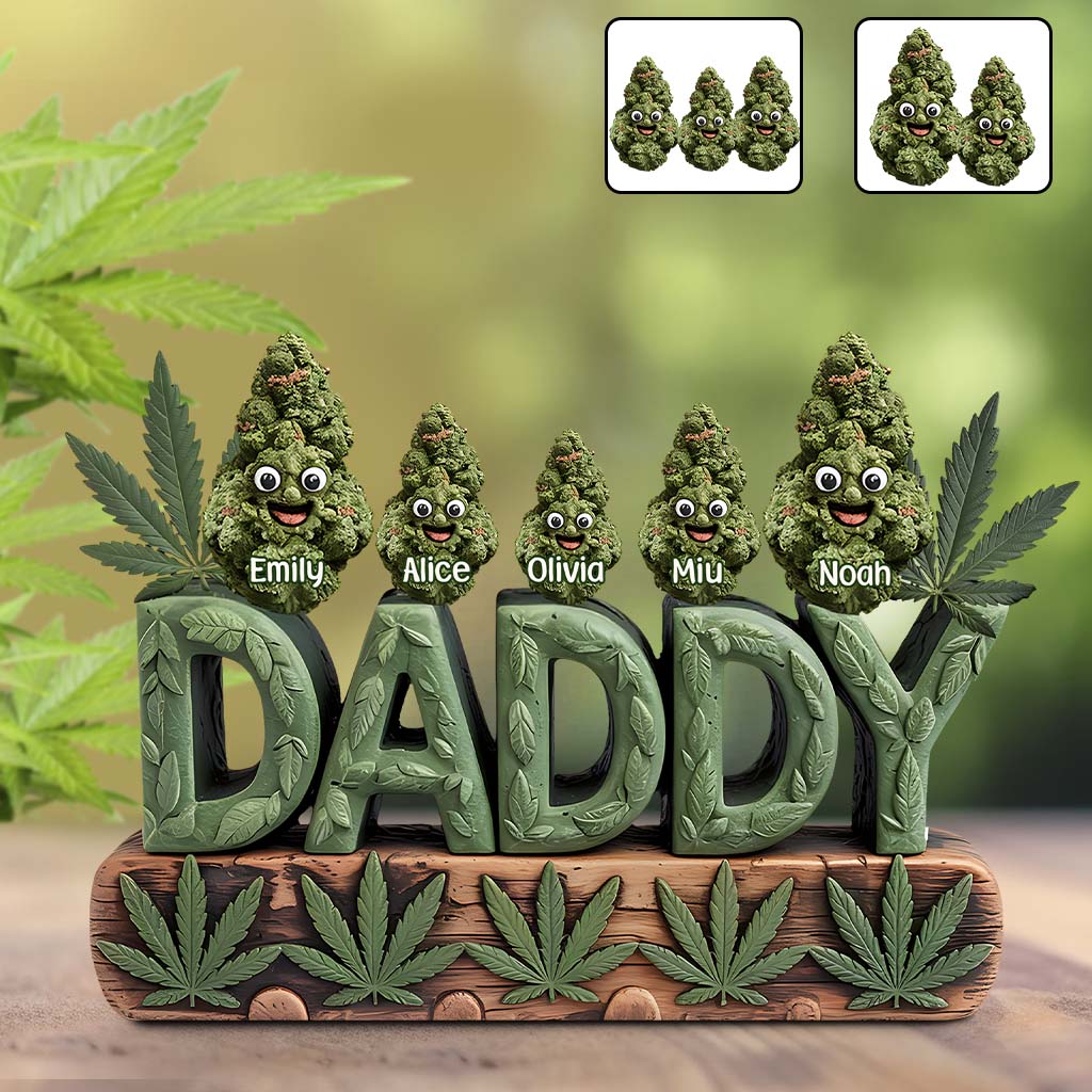 Daddy's Lil Buds – Personalisierte, individuell geformte Acrylplakette für Väter