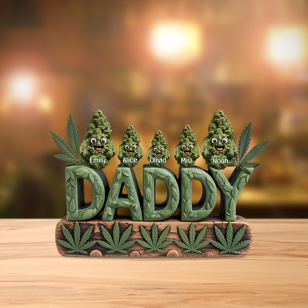Daddy's Lil Buds – Personalisierte, individuell geformte Acrylplakette für Väter