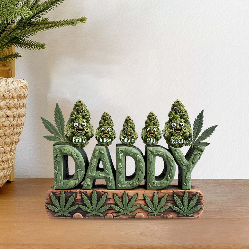 Daddy's Lil Buds – Personalisierte, individuell geformte Acrylplakette für Väter