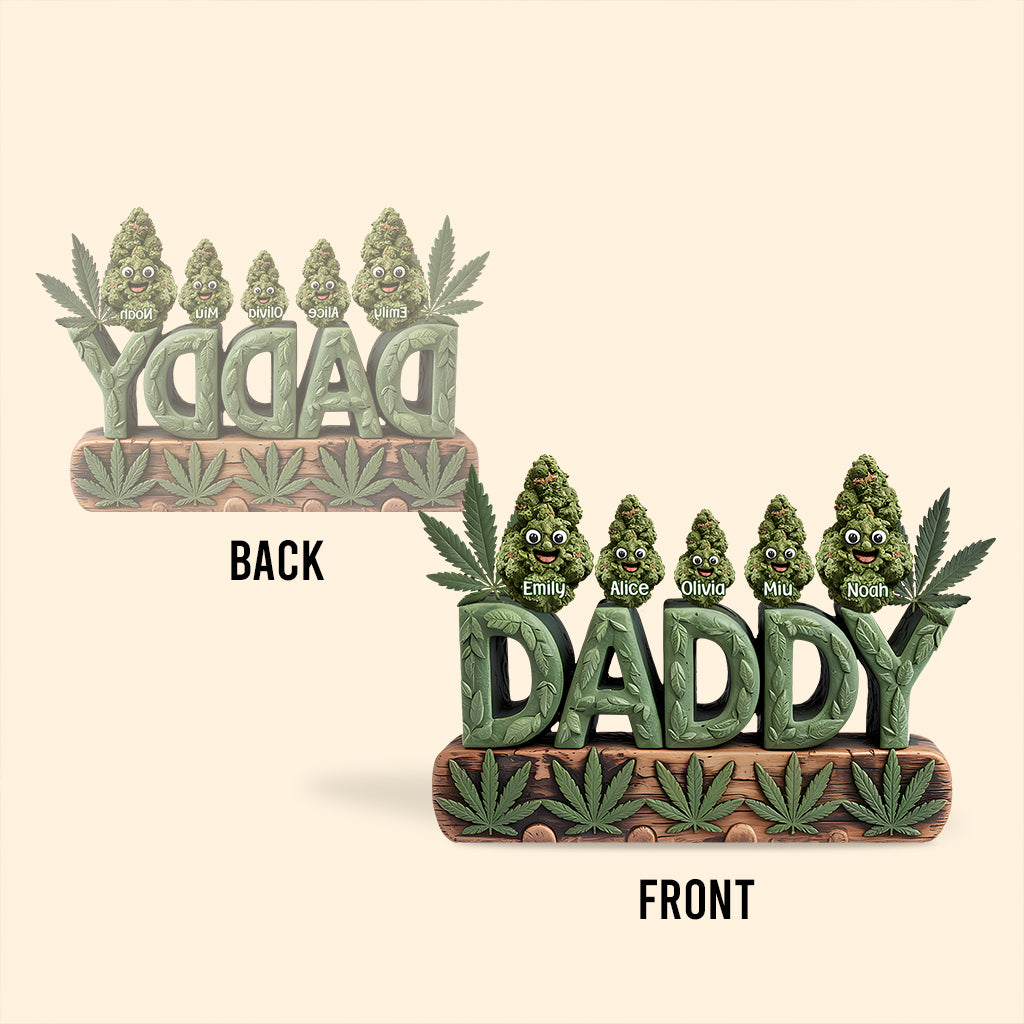 Daddy's Lil Buds – Personalisierte, individuell geformte Acrylplakette für Väter