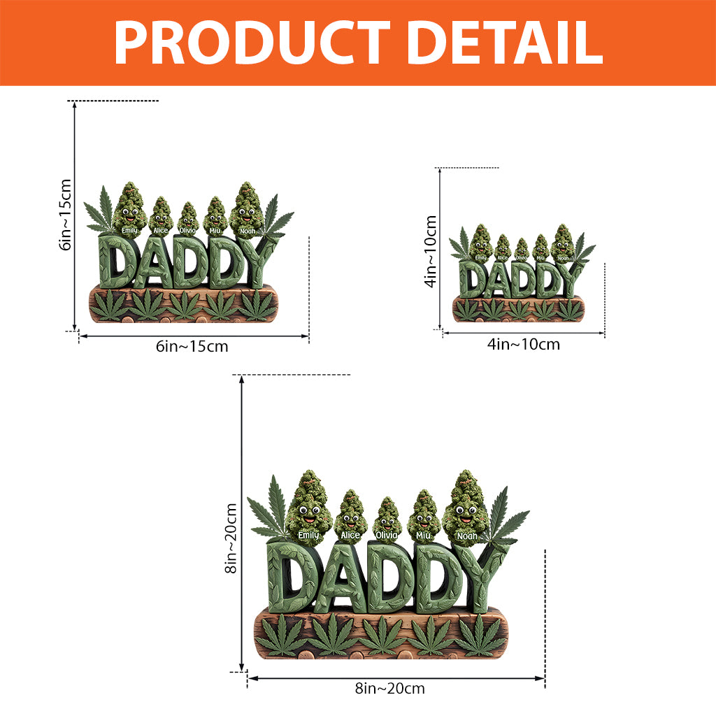 Daddy's Lil Buds – Personalisierte, individuell geformte Acrylplakette für Väter