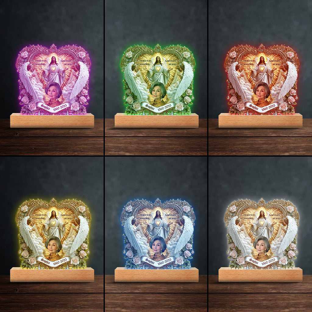 Meine Mutter war so wundervoll – Personalisierte Gedenktafel in Mutterform mit Leuchtfuß