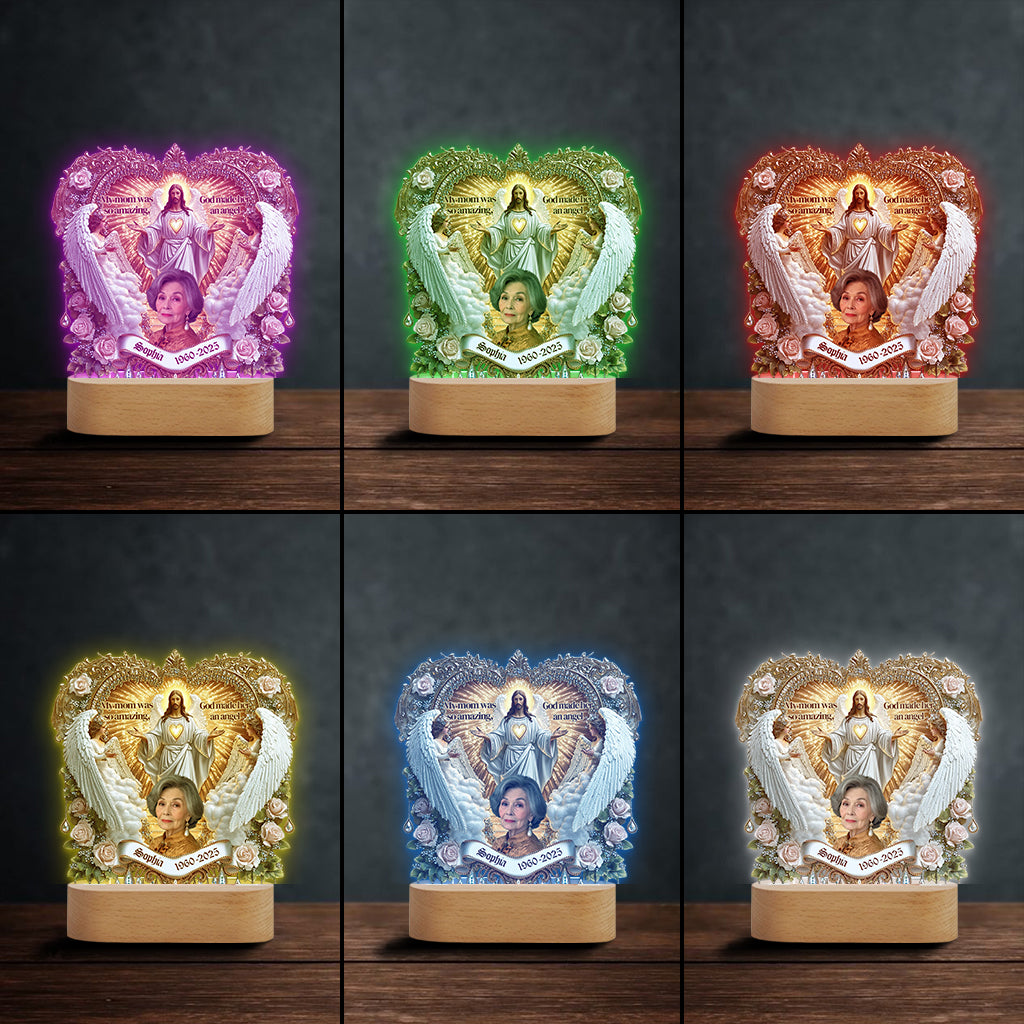 Meine Mutter war so wundervoll – Personalisierte Gedenktafel in Mutterform mit Leuchtfuß