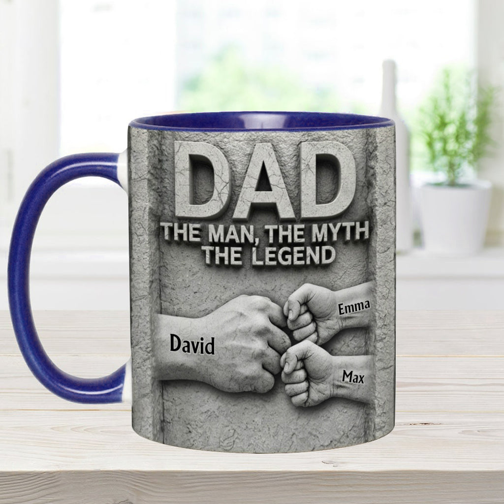 The Man The Myth The Legend - Personalized Father Accent Mug