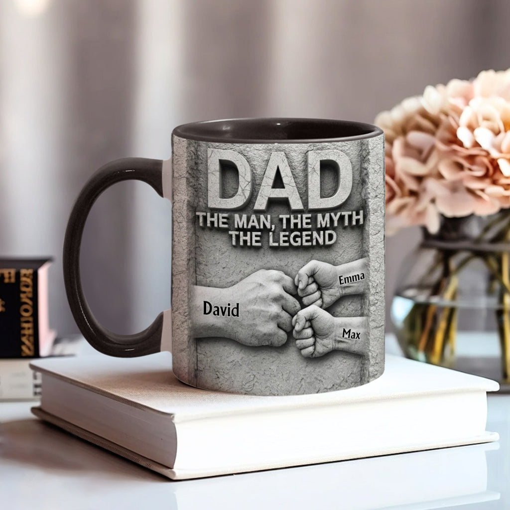 The Man The Myth The Legend - Personalized Father Accent Mug