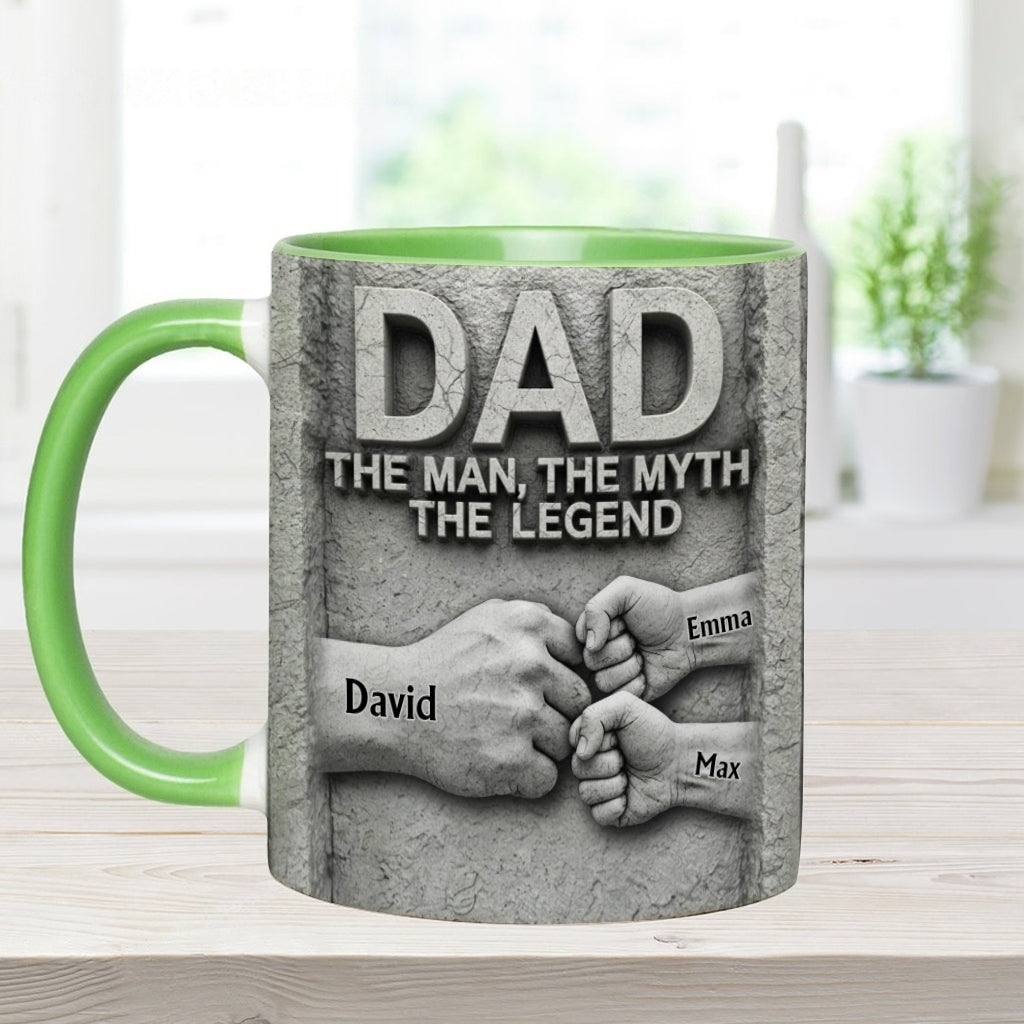 The Man The Myth The Legend - Personalized Father Accent Mug