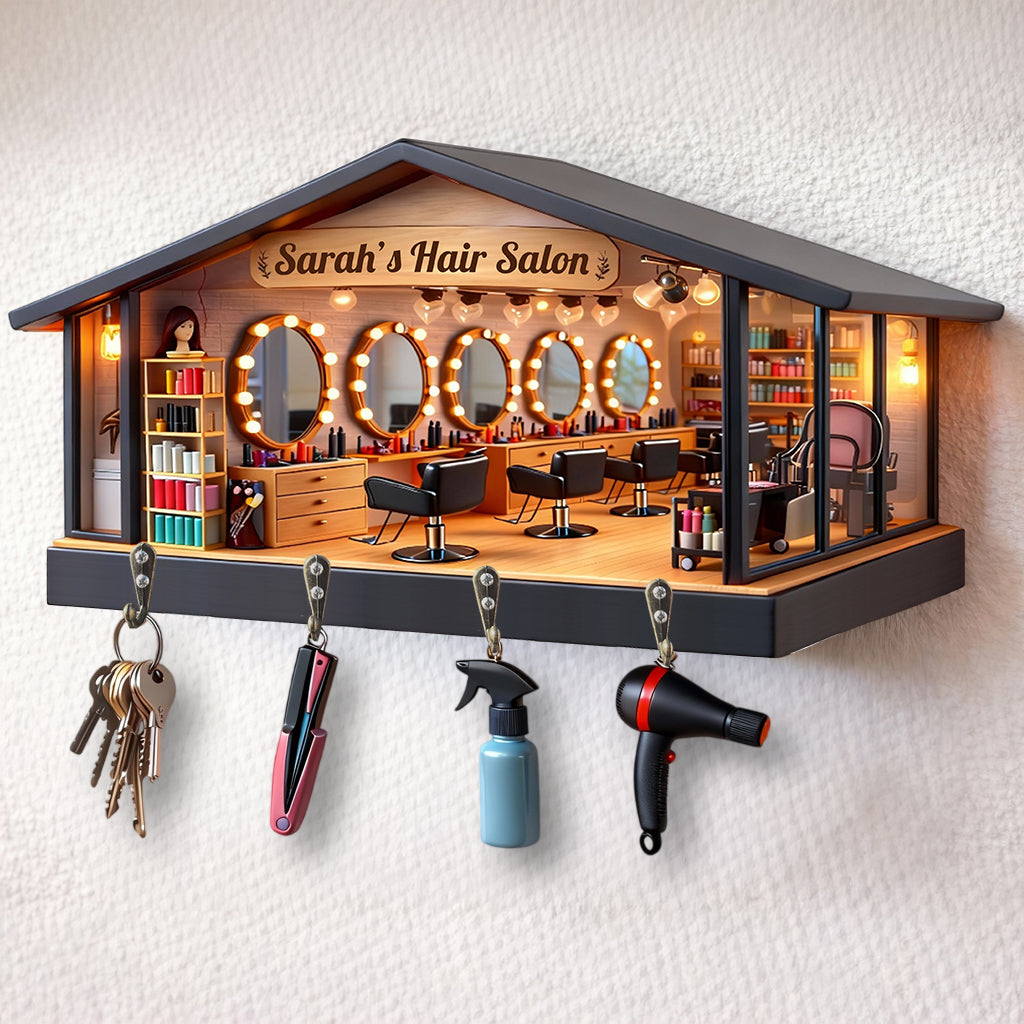 Geschenk für Friseure, Friseursalon – Personalisierter, individuell geformter Hängeständer für Friseure
