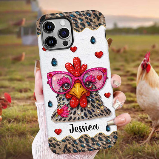 Crazy Chicken Lady - Personalized Chicken Full Print Phone Case