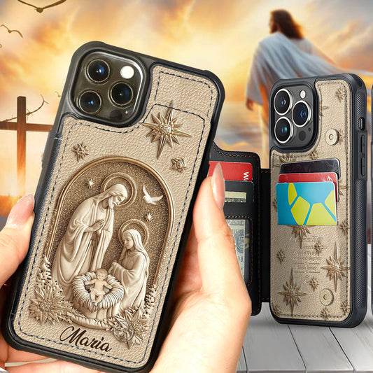 The Holy Family - Personalized Christian Fully Printed Wallet Phone Case