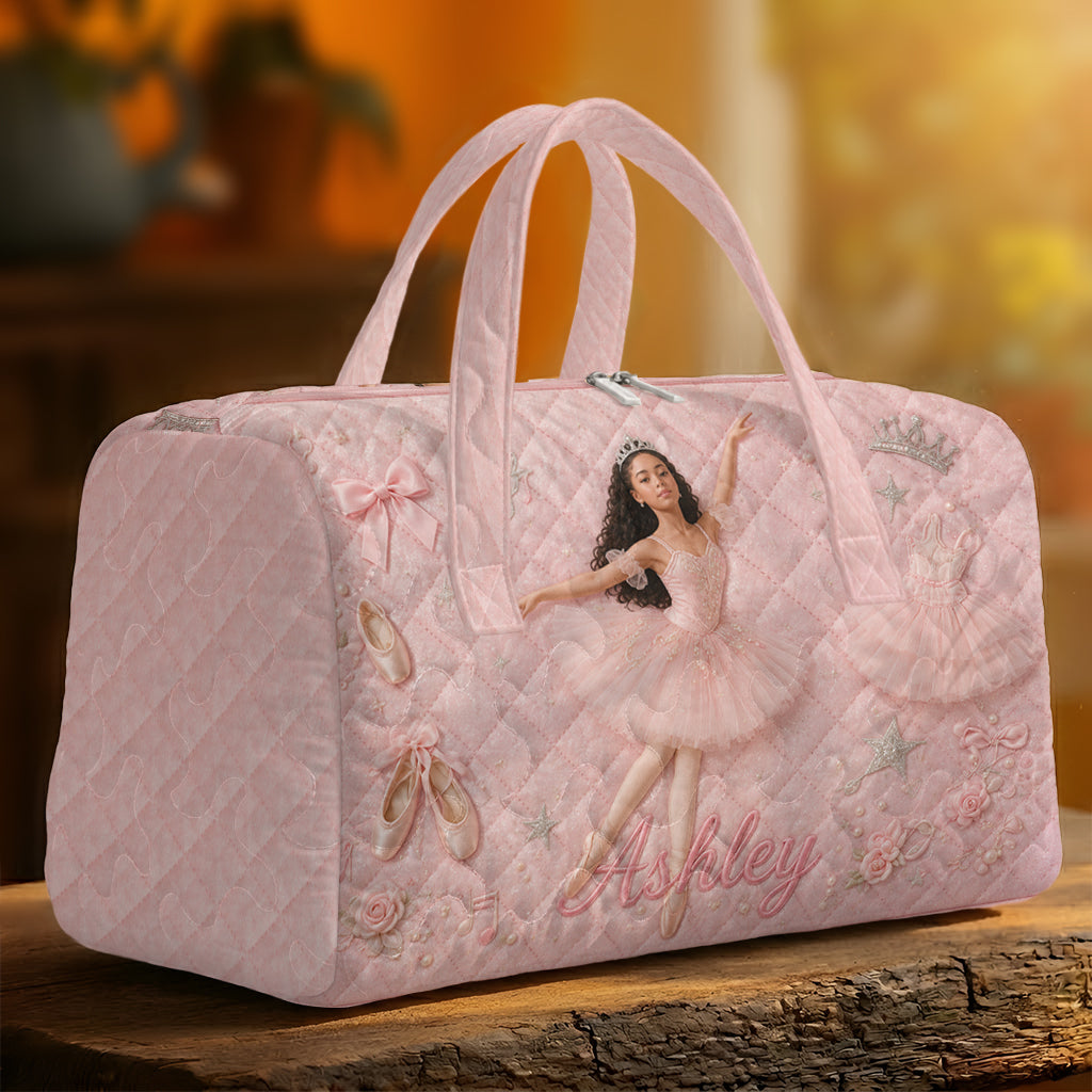 Just A Girl Who Loves To Dance - Personalized Ballet Quilted Duffle Bag