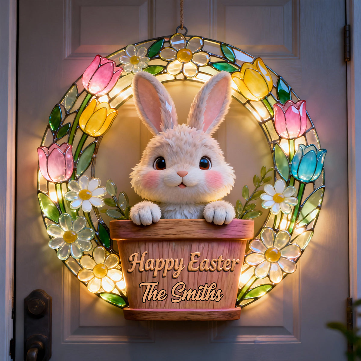Happy Easter - Personalized Family LED Light Acrylic Sign