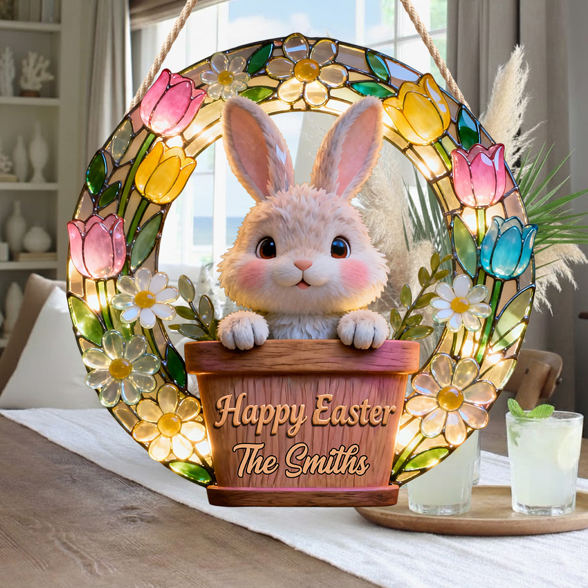 Happy Easter - Personalized Family LED Light Acrylic Sign