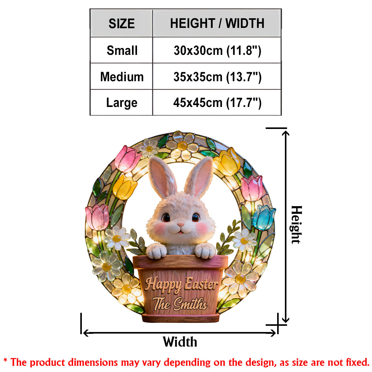 Happy Easter - Personalized Family LED Light Acrylic Sign